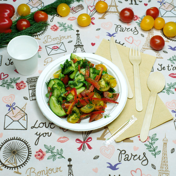 Изображение товара Набор одноразовых тарелок Суперпак плоские D=225мм (50шт)