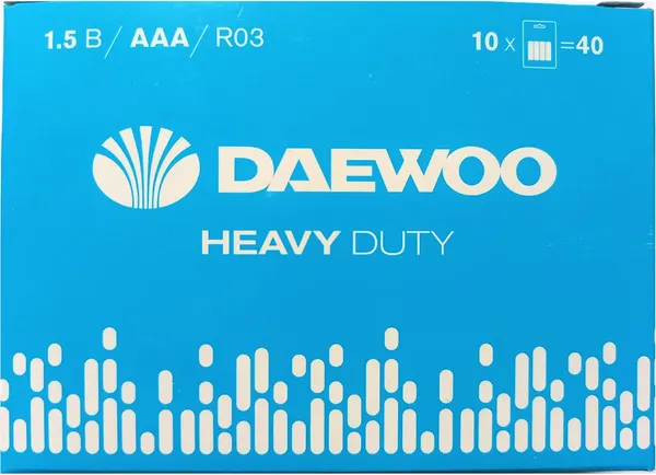 Изображение товара Комплект батареек Daewoo Heavy Duty R03 SP4 / 5029330 (40шт)