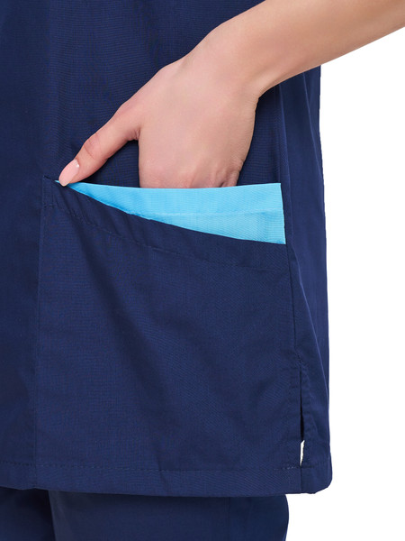 Изображение товара Костюм рабочий УРСУС Медицинский Айрис ТОР538-090 (44-46/158-164, темно-синий/голубой)