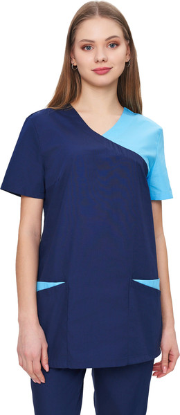 Изображение товара Костюм рабочий УРСУС Медицинский Айрис ТОР538-090 (44-46/158-164, темно-синий/голубой)