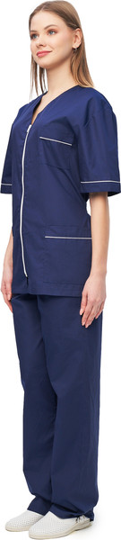 Изображение товара Костюм рабочий УРСУС Медицинский Глория ТОР526-016 (44-46/170-176, темно-синий/белый)