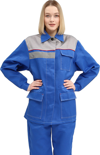 Изображение товара Комплект рабочей одежды УРСУС Ударник КОС530-038 (василек/светло-серый, 44-46/158-164)