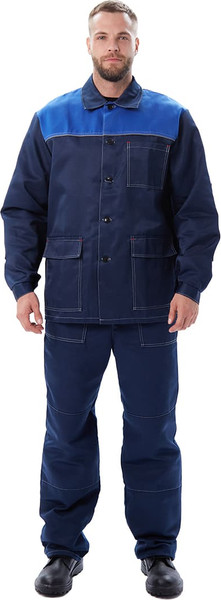 Изображение товара Комплект рабочей одежды УРСУС Дамаск КОС316-002 (темно-синий/василек, 56-58/170-176)