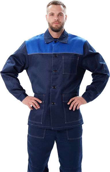 Изображение товара Комплект рабочей одежды УРСУС Дамаск КОС316-002 (темно-синий/василек, 64-66/170-176)
