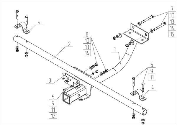 Изображение товара Фаркоп Avtos VAZ-71 (для Lada Urban, 2121, 21213, 21214, 2131, 2329 квадрат 50x50)