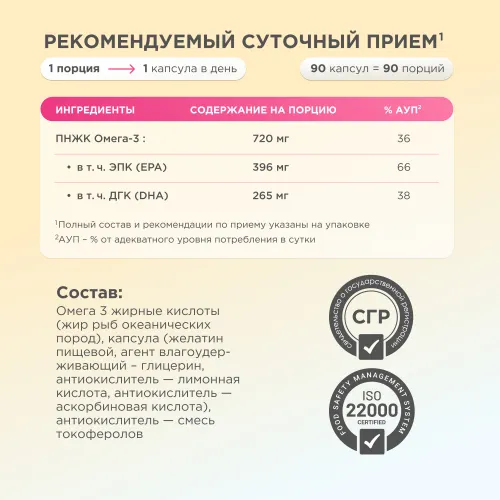 Изображение товара Жирные кислоты Chikalab Омега -3 (90 капсул)