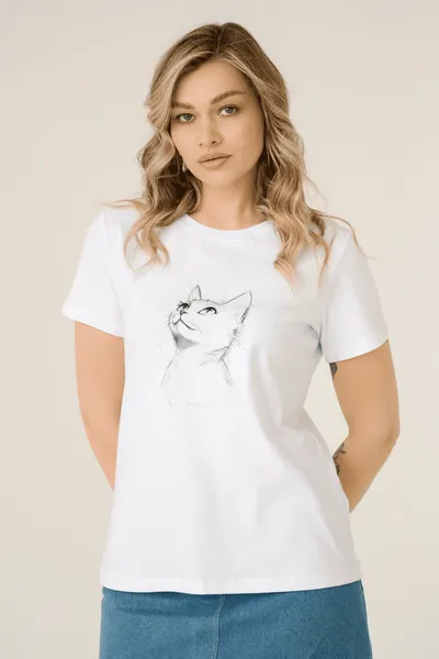 Изображение товара Футболка Dea Mia 5609 рис.0032 (р.170-108,112, белый)