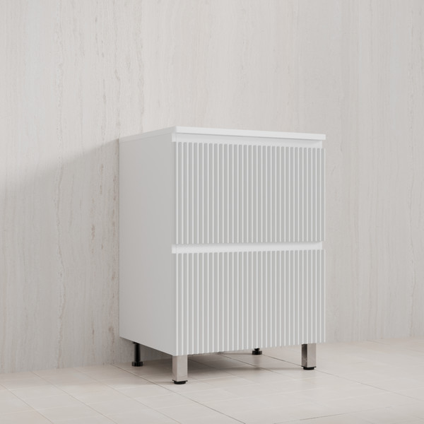 Изображение товара Тумба под умывальник Style Line Марокко 60 2 ящика Plus (напольная, белый матовый)