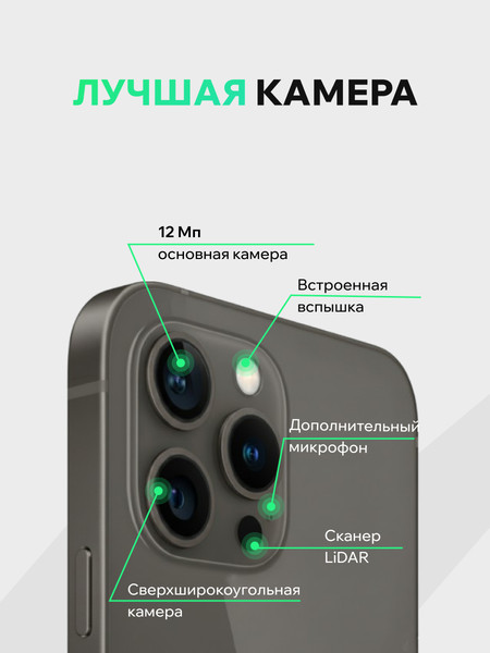 Изображение товара Смартфон восстановленный Apple iPhone 13 Pro 256GB ELNU Грейд A (графитовый)