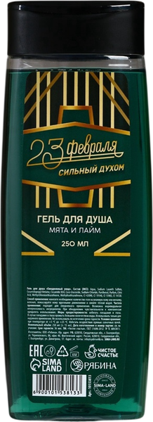 Изображение товара Гель для душа Чистое счастье С 23 Февраля! / 10153813 (250мл)
