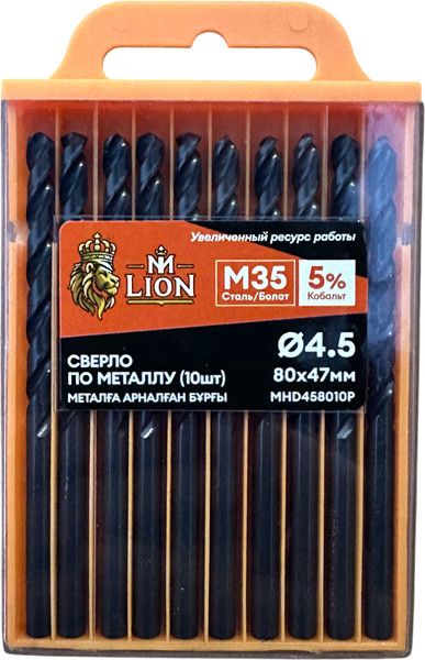 Изображение товара Набор сверл M-Lion По металлу 4.5x80мм / MHD458010P (10шт)
