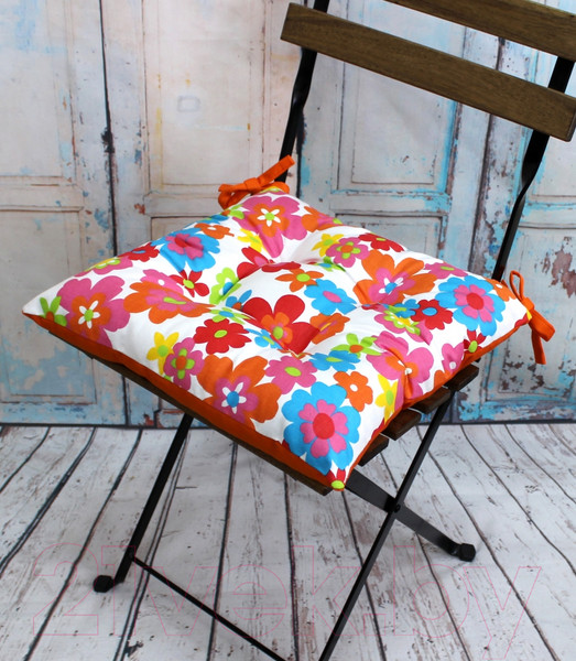 Изображение товара Подушка на стул MATEX Homely / 13-693 (оранжевый/ голубой/ белый)