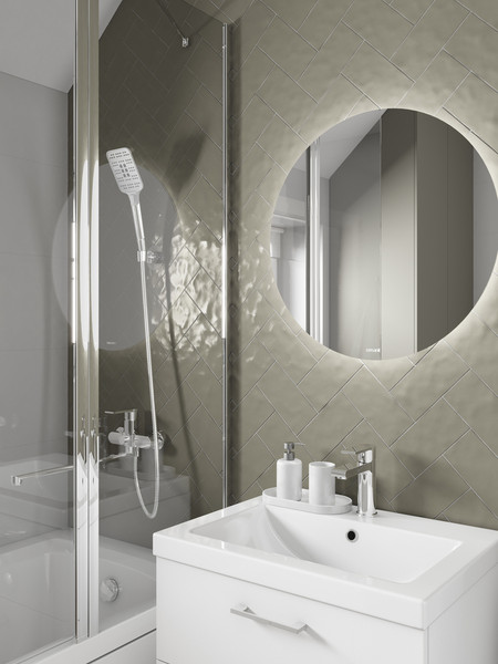 Изображение товара Смеситель Cersanit Nature 63064 с душевым гарнитуром Ferro 64085