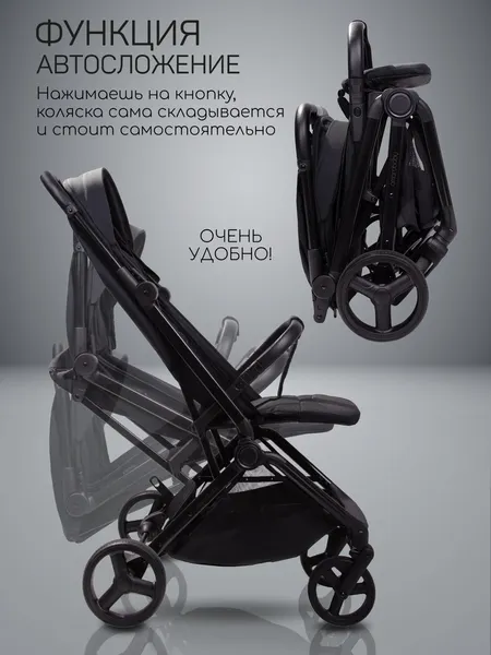 Изображение товара Детская прогулочная коляска Amarobaby Ride AB25-10RIDE/09 (черный)