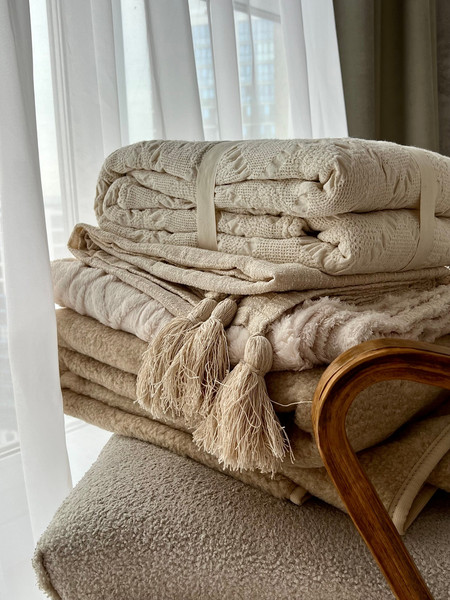 Изображение товара Плед Pole Kvetak (Беларускі лён) 195x220 25С192-ШР/у./л.с.уп. (Альба рис 90 / цв 0 )