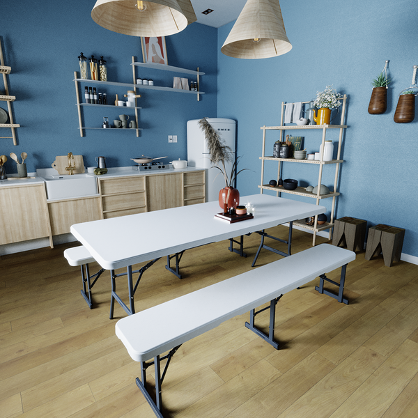 Изображение товара Скамья складная SAMMAN Van N 183x30x43 (гладкий, белый флок)