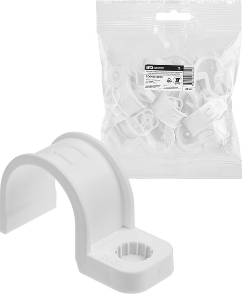 Изображение товара Скоба для трубы TDM SQ0405-6015 (20шт, белый)