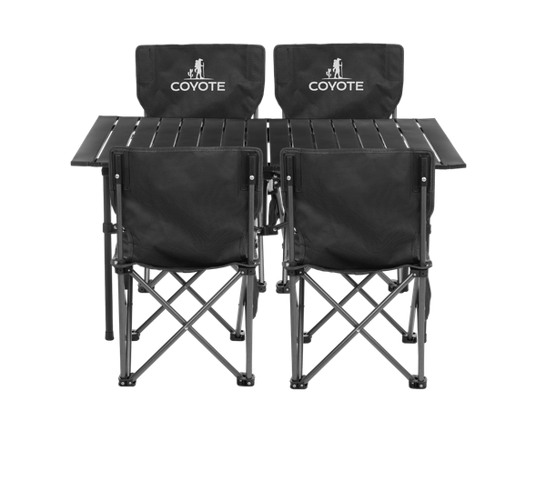 Изображение товара Комплект складной мебели Coyote Стол HYK CZ-95 95x55x50 + Стул HYL003S (4шт, черный)