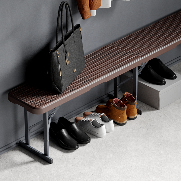 Изображение товара Скамья складная SAMMAN Van R 183x30x43 (ротанг, коричневый)