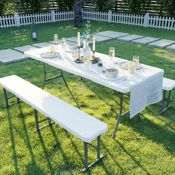 Изображение товара Стол складной SAMMAN Van N 185x77x74 (гладкий, белый флок)