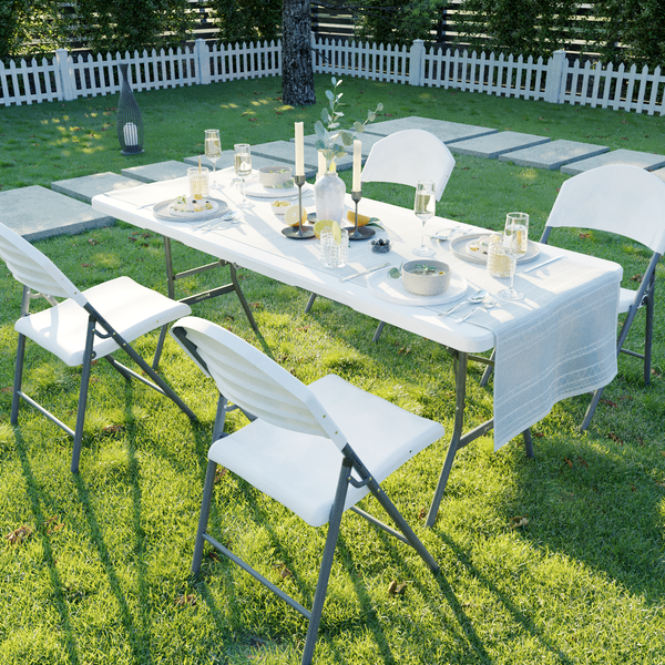 Изображение товара Стол складной SAMMAN Van N 185x77x74 (гладкий, белый флок)