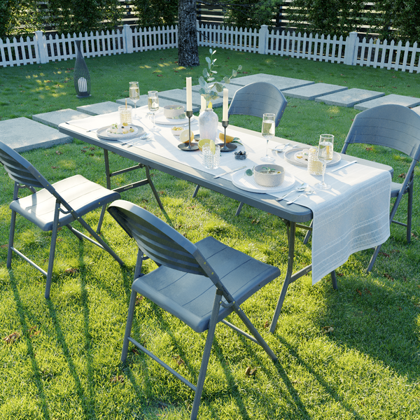 Изображение товара Стол складной SAMMAN Van T 185x77x74 (дерево, серый)