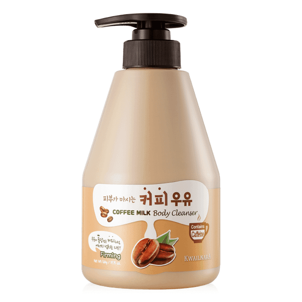 Изображение товара Набор косметики для тела Welcos Kwailnara Coffee Milk Гель для душа+Лосьон+мочалка (2x560мл)