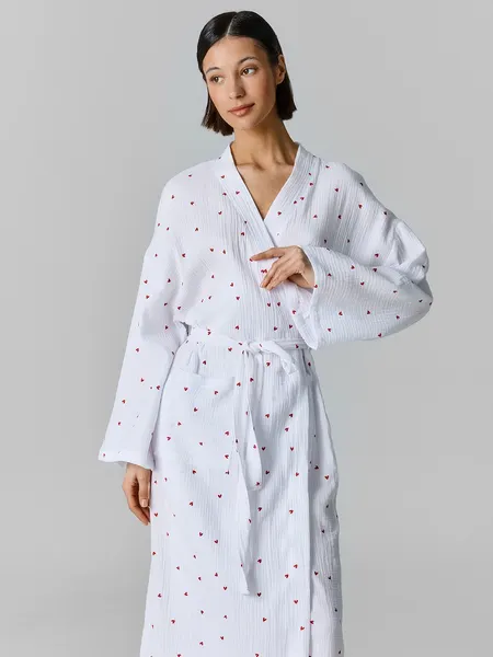 Изображение товара Халат Mark Formelle 552298 (р.170-104-110, сердечки на белом)