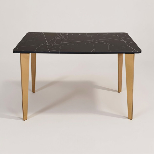 Изображение товара Обеденный стол Mio Tesoro Вулькано раздвижной 1100(1400)х700 (мрамор неро маркина)