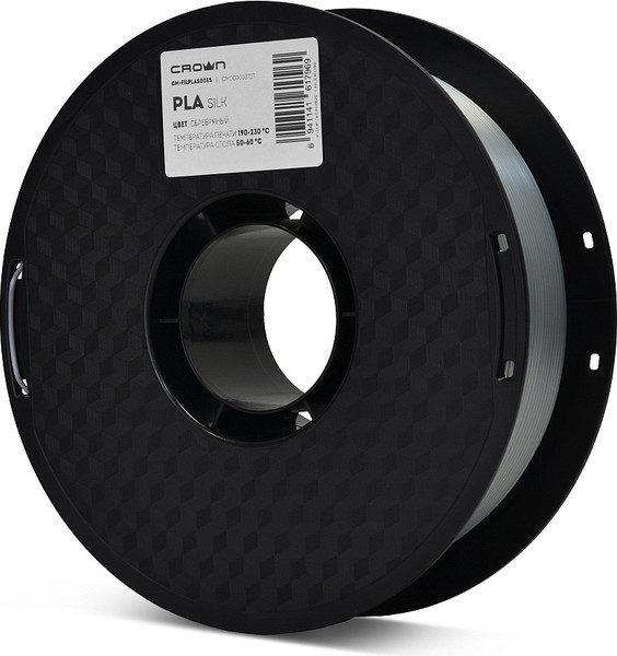 Изображение товара Пластик для 3D-печати Crown PLA Silk CM-FILPLAS005S (1.75мм, 1кг, серебристый)