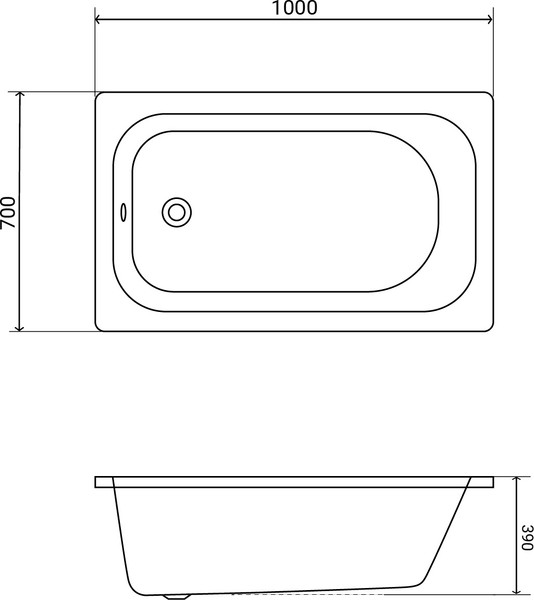 Изображение товара Ванна стальная Lauter Orra 100 / 21XG100 (с ножками)