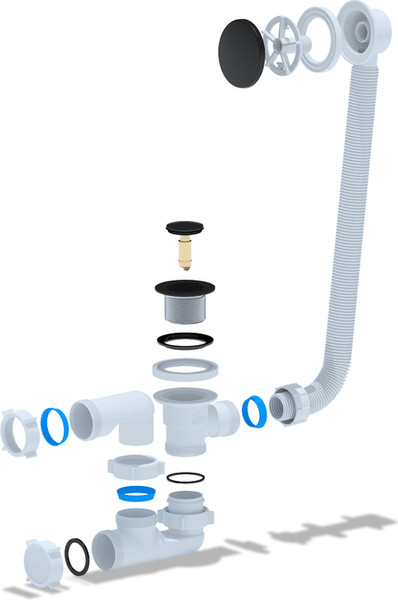 Изображение товара Ванна акриловая Cersanit Joanna 160x95 R / 63339 (с каркасом, экраном и сифоном Prime черный)