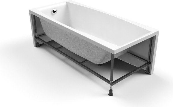 Изображение товара Ванна акриловая Cersanit Virgo 170x75 / WP-VIRGO-170-W (с каркасом и сифоном Prime черный)