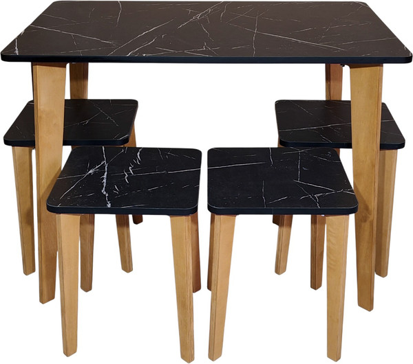 Изображение товара Обеденная группа Mio Tesoro Формия 1000х650 (мрамор неро маркина)