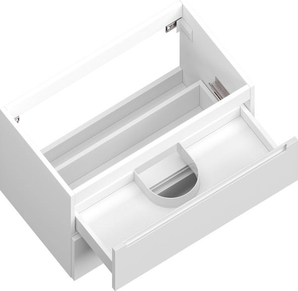 Изображение товара Тумба для ванной ЗОВ Дион 70 со столешницей T695C2 / D70LWP0M9003MKV5 (белый матовый)