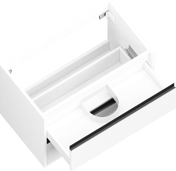 Изображение товара Тумба для ванной ЗОВ Парма 100 со столешницей T995C2 / P100LWP0MWMC1B (белый матовый)