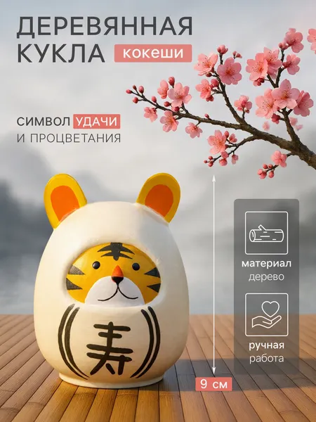 Изображение товара Статуэтка Sima-Land Японская кукла кокеши Тигренок 10465097