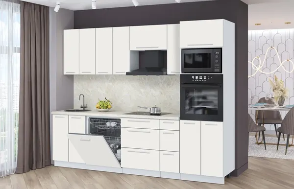 Изображение товара Кухонный гарнитур Interline Пластик 2.7-ПМ1  (зефирный/зефирный/опал светлый)