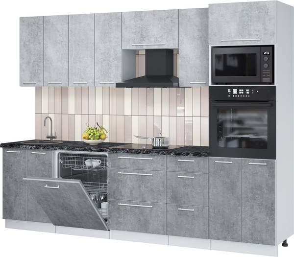 Изображение товара Кухонный гарнитур Interline Пластик 2.8-ПМ1 (оксид темный/оксид светлый/кастилло темный)