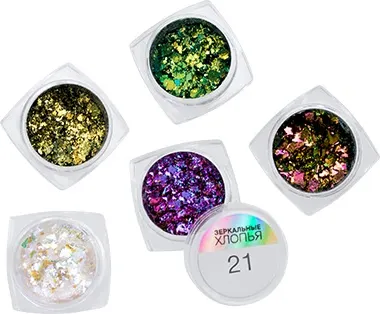 Изображение товара Втирка для ногтей IRISK Пигмент Зеркальные хлопья в баночке тон 12