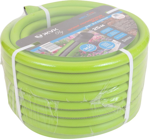 Изображение товара Шланг поливочный Жук Fly 3/4" 3-х слойный / 326118-00 (25м, зеленый)