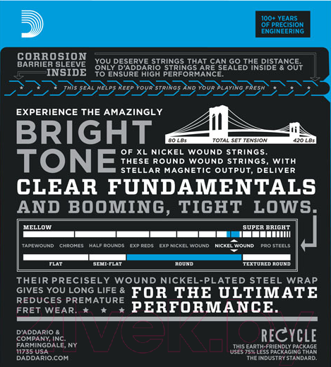 Изображение товара Струны для электрогитары D'Addario EXL-170-6