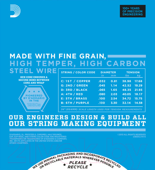 Изображение товара Струны для электрогитары D'Addario EXL-170-6