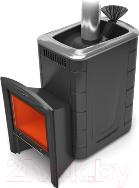 Изображение товара Печь-каменка ТМФ Гейзер Супер Inox Витра (антрацит, ЗК)