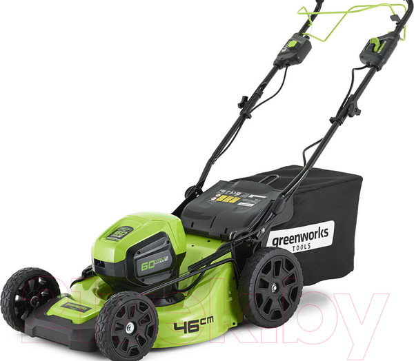 Изображение товара Газонокосилка аккумуляторная Greenworks GD60LM46SP самоходная, бесщеточная 60V 46см /  2502907UB (с АКБ 4Ач и ЗУ)