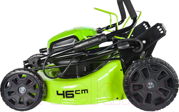 Изображение товара Газонокосилка аккумуляторная Greenworks GD60LM46SP самоходная, бесщеточная 60V 46см /  2502907UB (с АКБ 4Ач и ЗУ)