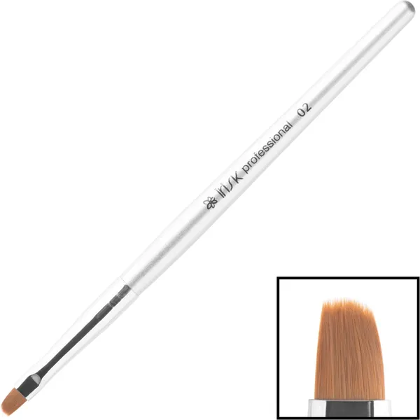 Изображение товара Кисть для маникюра IRISK для геля искусственный ворс овальная №2 (деревянная ручка)