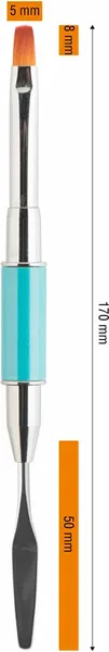 Изображение товара Кисть для маникюра IRISK для PolyGel овальная с лопаткой 01 Голубая (в тубе)