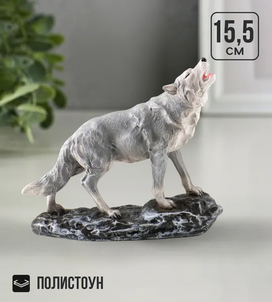 Изображение товара Статуэтка Sima-Land Волк воет на луну / 10982263
