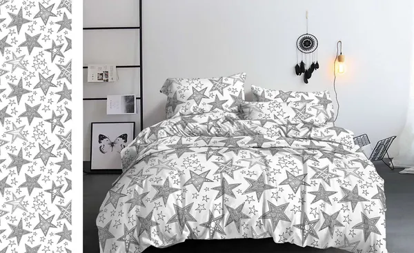 Изображение товара Комплект постельного белья PANDORA № 8710-01 2сп с европростыней (полисатин)